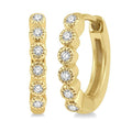 1/10 Ctw Round Cut Diamond Huggie Petite Earrings in 14K Yellow Gold