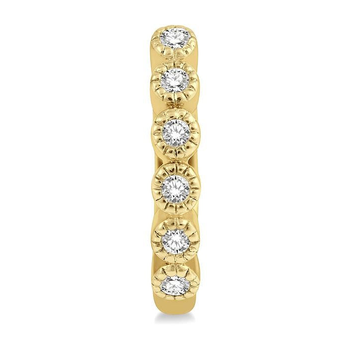 1/10 Ctw Round Cut Diamond Huggie Petite Earrings in 14K Yellow Gold