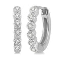 1/10 Ctw Round Cut Diamond Huggie Petite Earrings in 10K White Gold