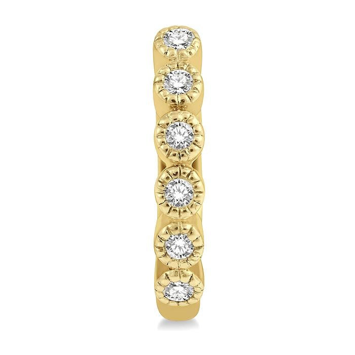 1/10 Ctw Round Cut Diamond Huggie Petite Earrings in 10K Yellow Gold