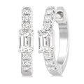 Emerald Shape Petite Diamond Fashion Huggie Earrings