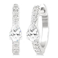 Pear Shape Petite Diamond Fashion Huggie Earrings