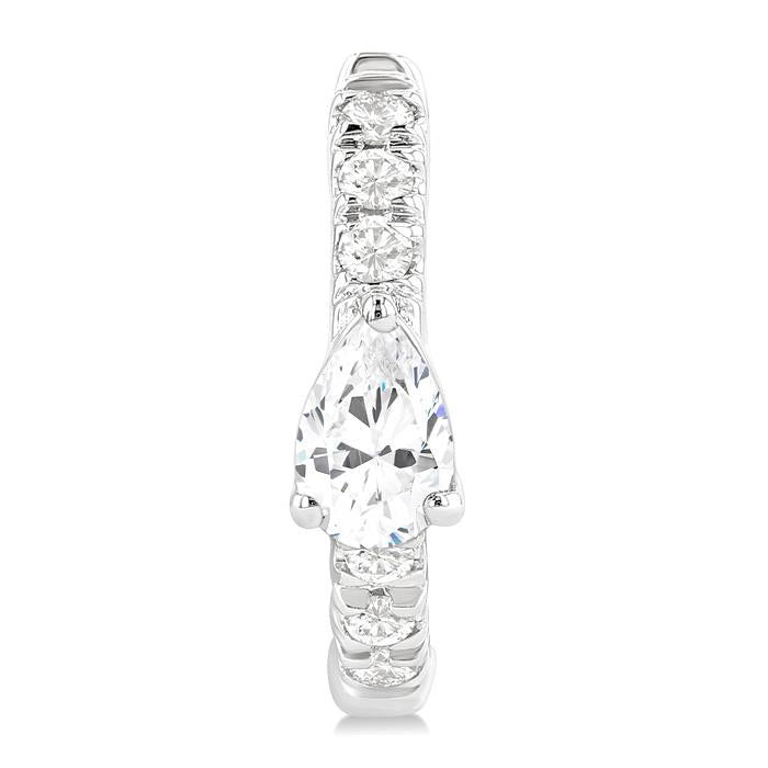 Pear Shape Petite Diamond Fashion Huggie Earrings