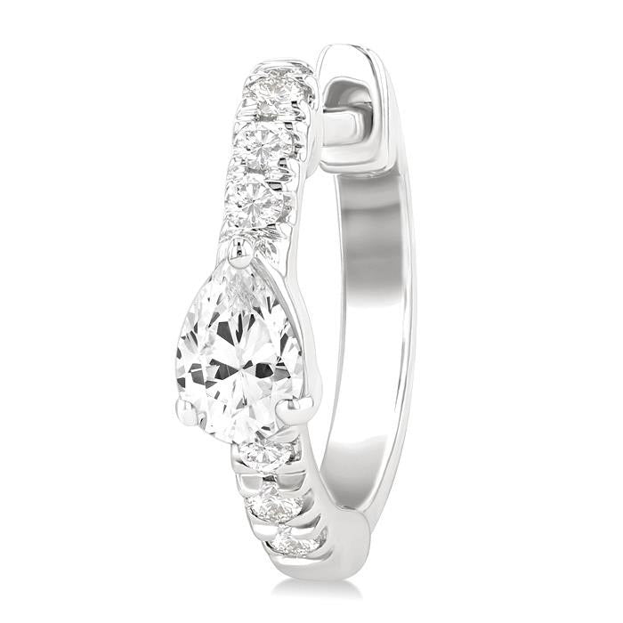 Pear Shape Petite Diamond Fashion Huggie Earrings
