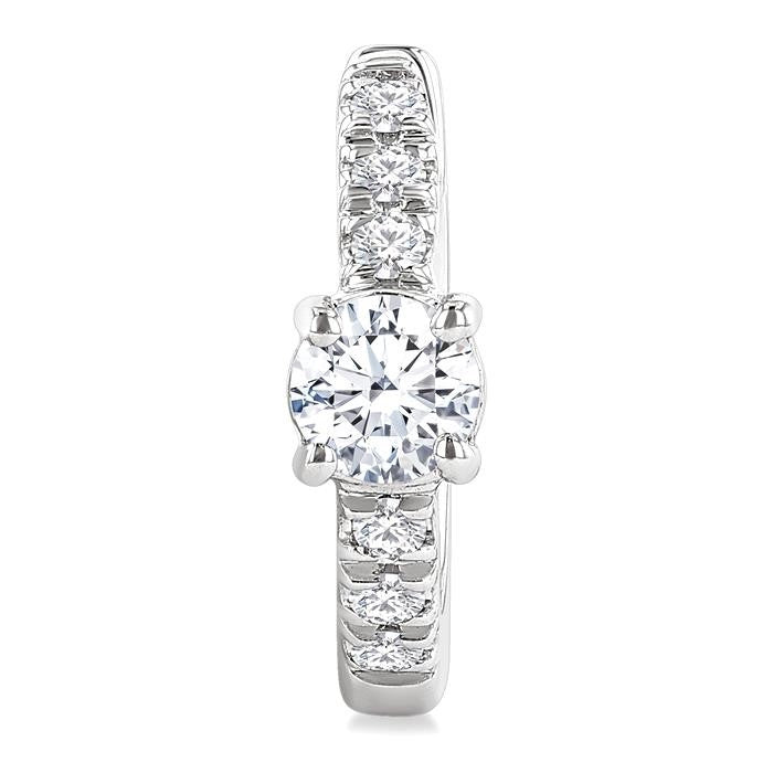3/8 Ctw Round Shape Round Cut Diamond Fashion Huggie Petite Earrings in 14K White Gold