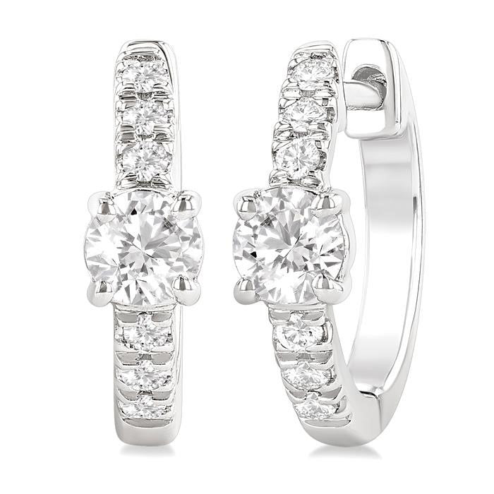 Round Shape Petite Diamond Fashion Huggie Earrings