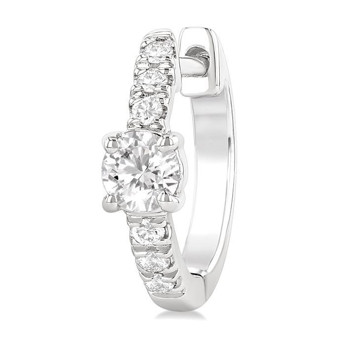 Round Shape Petite Diamond Fashion Huggie Earrings