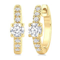 3/8 Ctw Round Shape Round Cut Diamond Fashion Huggie Petite Earrings in 14K Yellow Gold