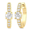 Round Shape Petite Diamond Fashion Huggie Earrings