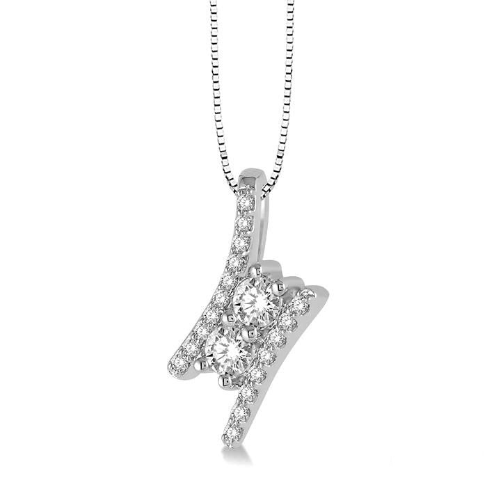 Yvette 2 Stone Diamond Pendant