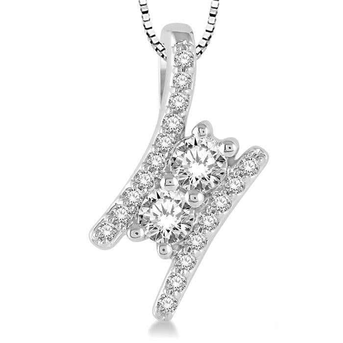 Yvette 2 Stone Diamond Pendant