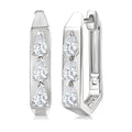 1/2 Ctw Pear Cut Diamond Hexagonal Fashion Hoop Earrings in 14K White Gold