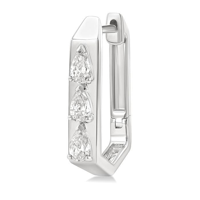Pear Shape Diamond Hoop Earrings