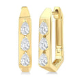 1/2 Ctw Pear Cut Diamond Hexagonal Fashion Hoop Earrings in 14K Yellow Gold