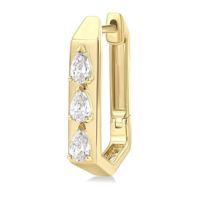 Pear Shape Diamond Hoop Earrings