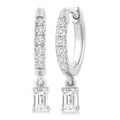 Emerald Shape Petite Diamond Fashion Huggie Earrings