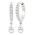 Pear Shape Petite Diamond Fashion Huggie Earrings