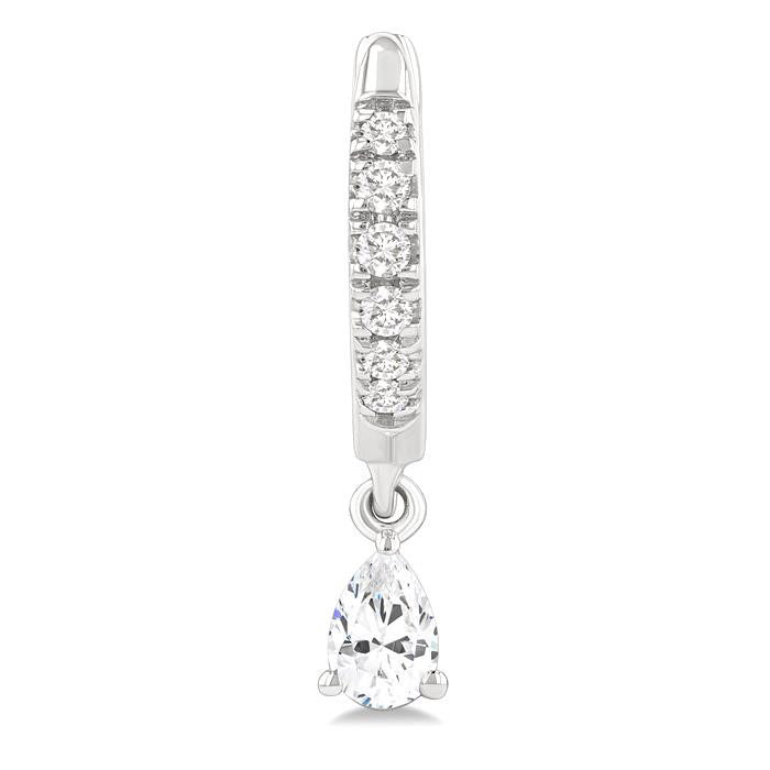 Pear Shape Petite Diamond Fashion Huggie Earrings