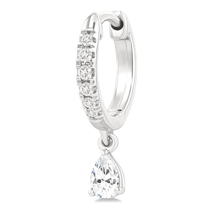 Pear Shape Petite Diamond Fashion Huggie Earrings