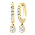 Round Shape Petite Diamond Fashion Huggie Earrings