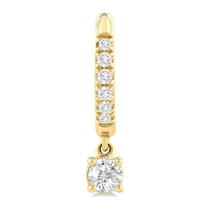 Round Shape Petite Diamond Fashion Huggie Earrings