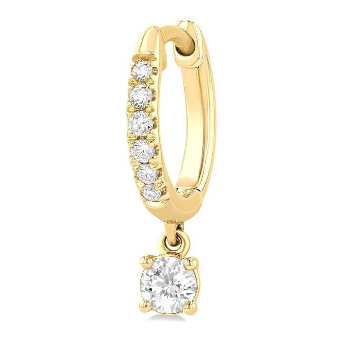Round Shape Petite Diamond Fashion Huggie Earrings