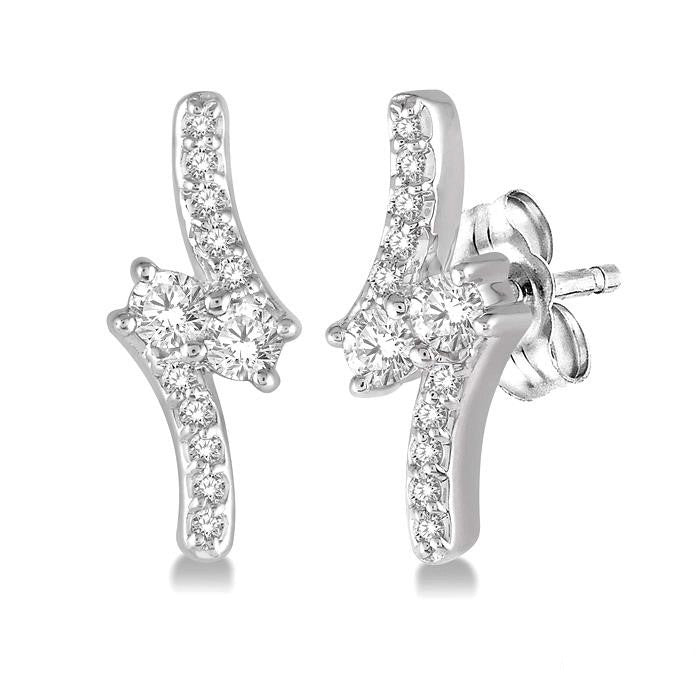 Lirael Prestige 14K White Gold Diamond Earrings