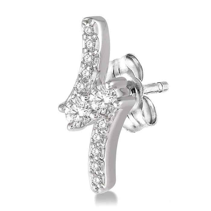 Lirael Prestige 14K White Gold Diamond Earrings