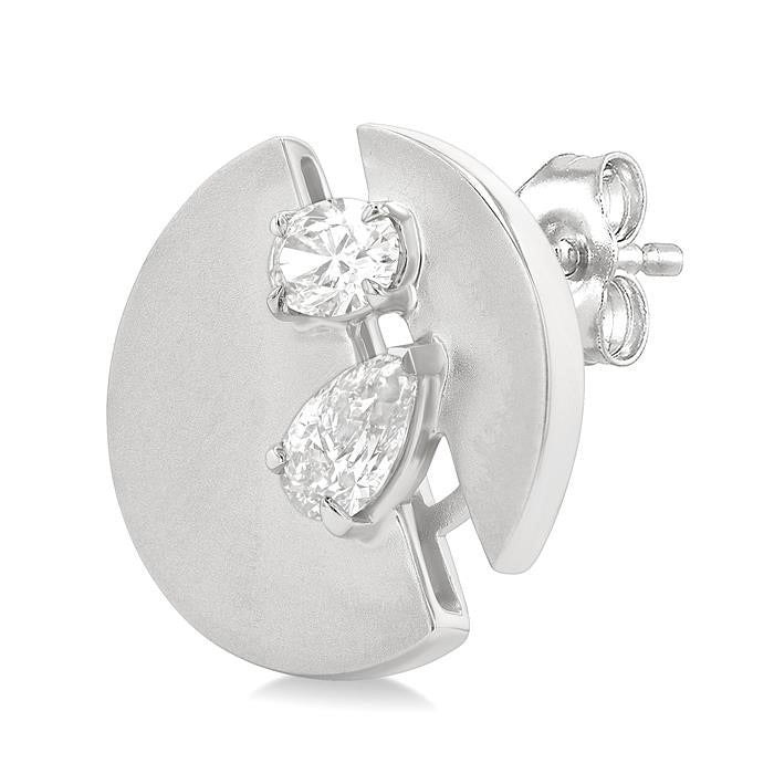 Split Circle Diamond Fashion Earrings