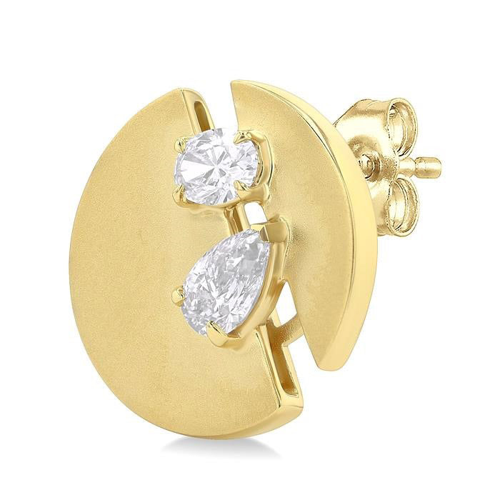 Split Circle Diamond Fashion Earrings