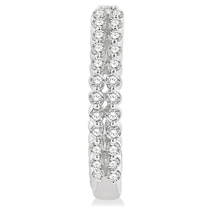 Two Row Petite Diamond Huggie Fashion Earrings
