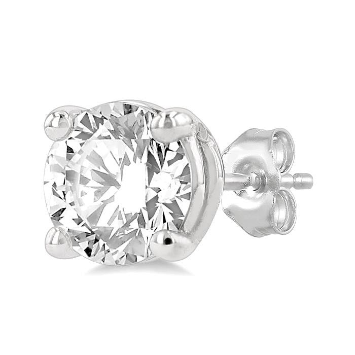 1 1/4 Ctw Round Cut Diamond Stud Earrings in 14K White Gold