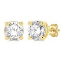 1 1/2 Ctw Round Cut Diamond Stud Earrings in 14K Yellow Gold