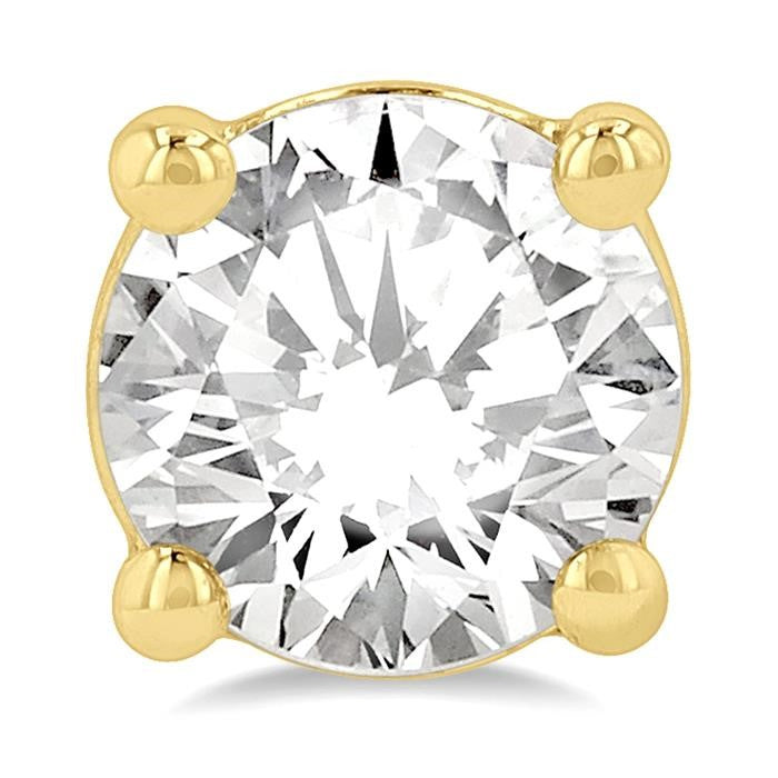 1 1/2 Ctw Round Cut Diamond Stud Earrings in 14K Yellow Gold