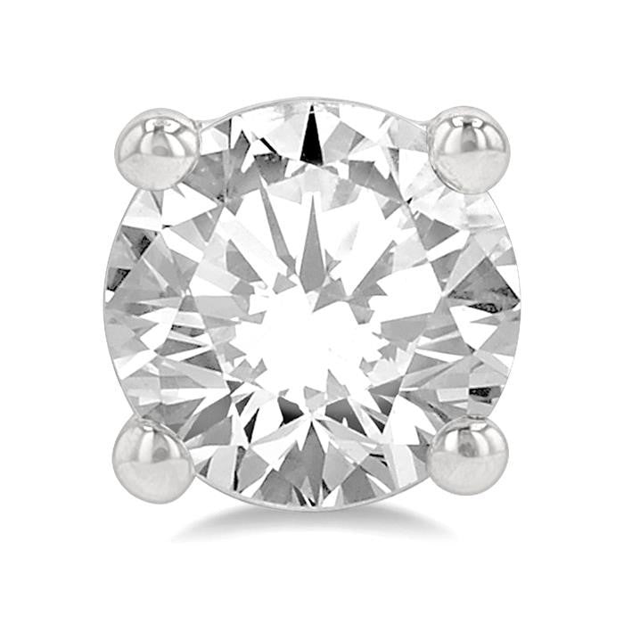 1 Ctw Round Cut Diamond Stud Earrings in 14K White Gold
