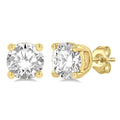 1 Ctw Round Cut Diamond Stud Earrings in 14K Yellow Gold