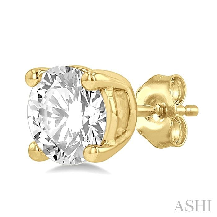 1 Ctw Round Cut Diamond Stud Earrings in 14K Yellow Gold