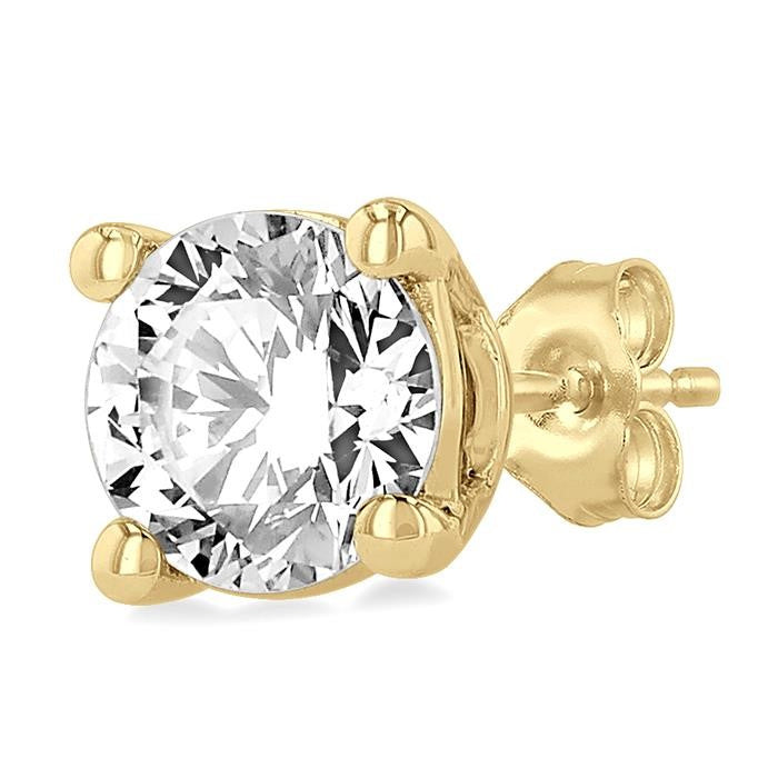 3/4 Ctw Round Cut Diamond Stud Earrings in 14K Yellow Gold