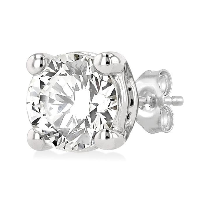 5/8 Ctw Round Cut Diamond Stud Earrings in 14K White Gold