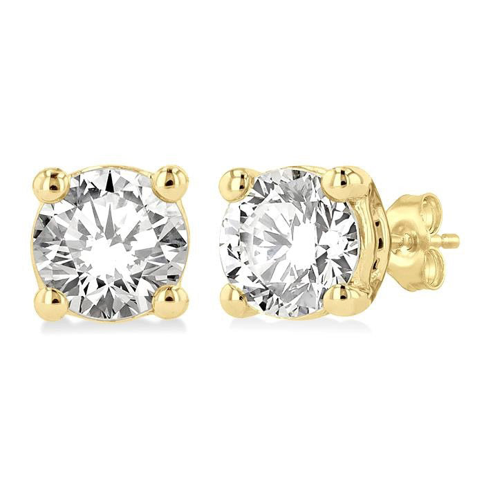 Round Shape Diamond Stud Earrings