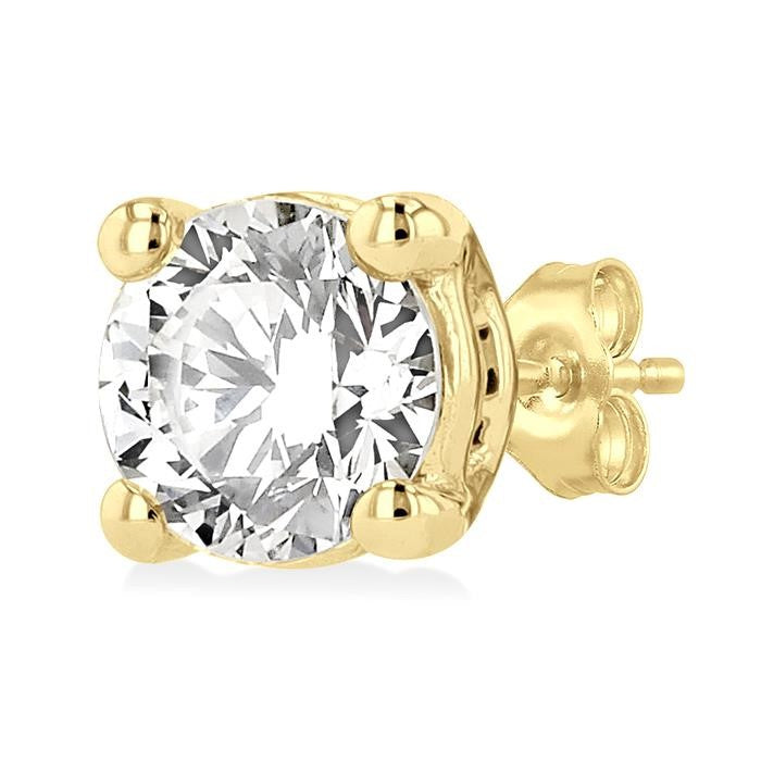 5/8 Ctw Round Cut Diamond Stud Earrings in 14K Yellow Gold