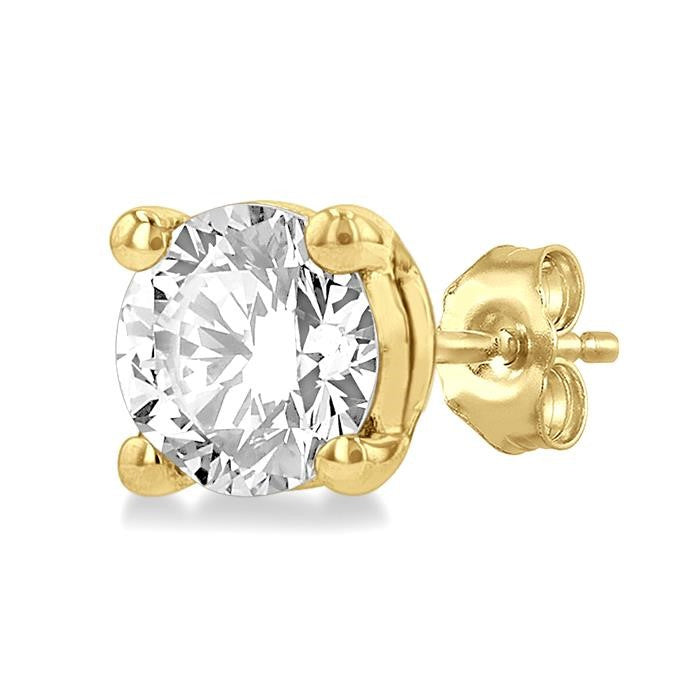 1/2 Ctw Round Cut Diamond Stud Earrings in 14K Yellow Gold