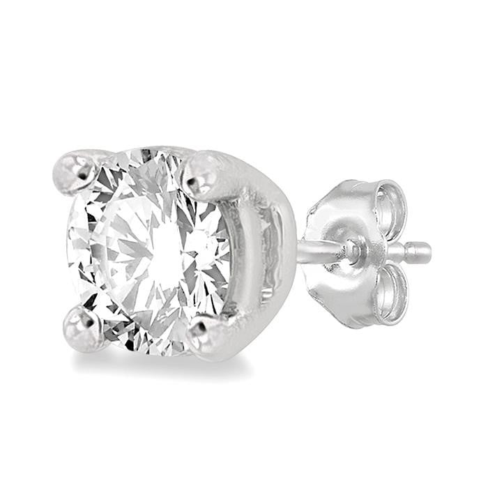 3/8 Ctw Round Cut Diamond Stud Earrings in 14K White Gold