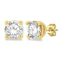 3/8 Ctw Round Cut Diamond Stud Earrings in 14K Yellow Gold