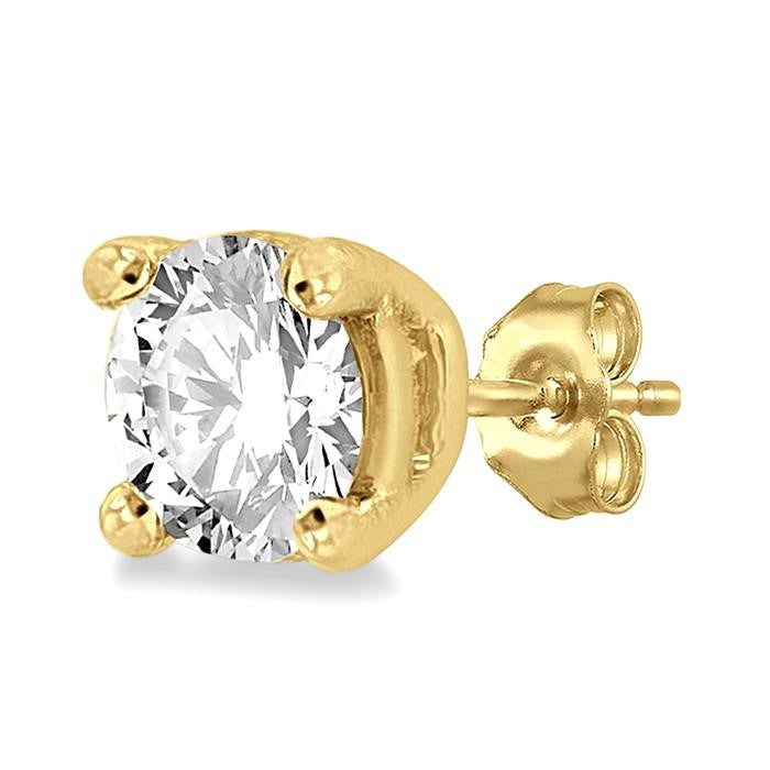 3/8 Ctw Round Cut Diamond Stud Earrings in 14K Yellow Gold