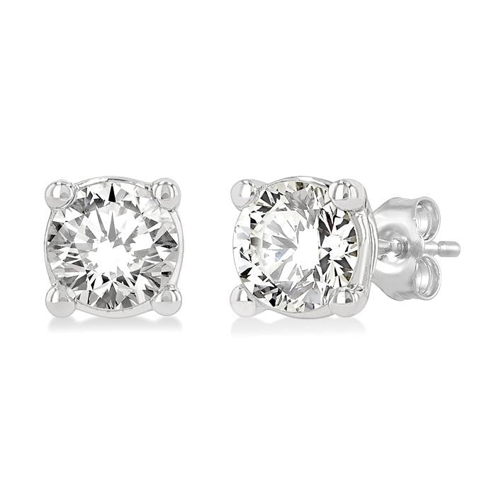 1/3 Ctw Round Cut Diamond Stud Earrings in 14K White Gold