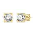 1/3 Ctw Round Cut Diamond Stud Earrings in 14K Yellow Gold