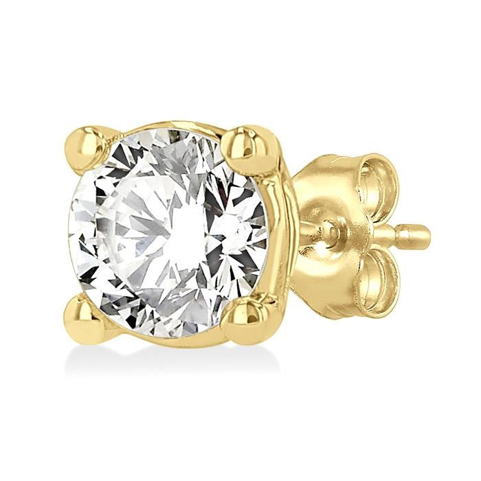 1/3 Ctw Round Cut Diamond Stud Earrings in 14K Yellow Gold