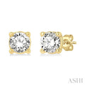 1/3 Ctw Round Cut Diamond Stud Earrings in 14K Yellow Gold