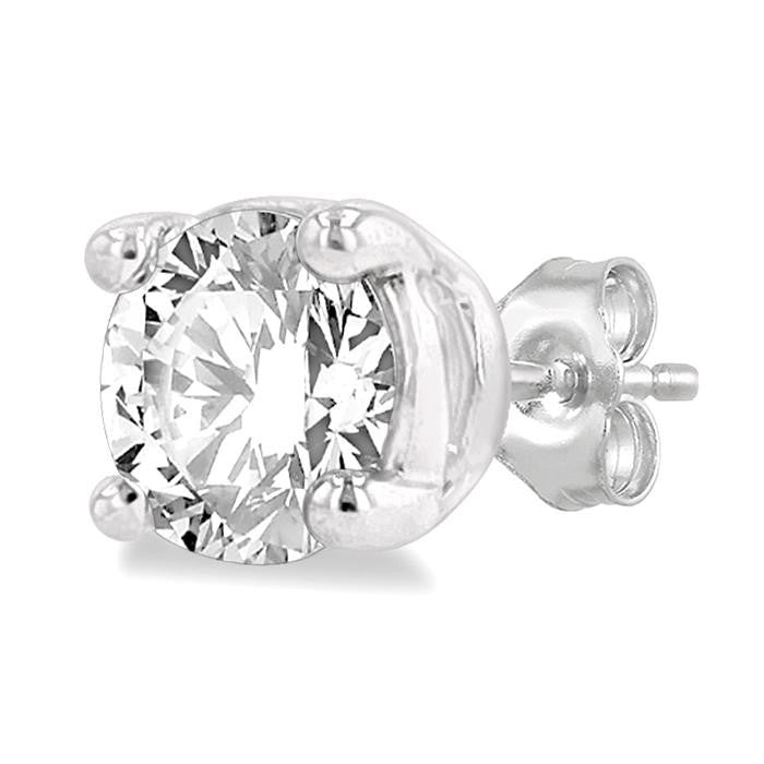 1/4 Ctw Round Cut Diamond Stud Earrings in 14K White Gold